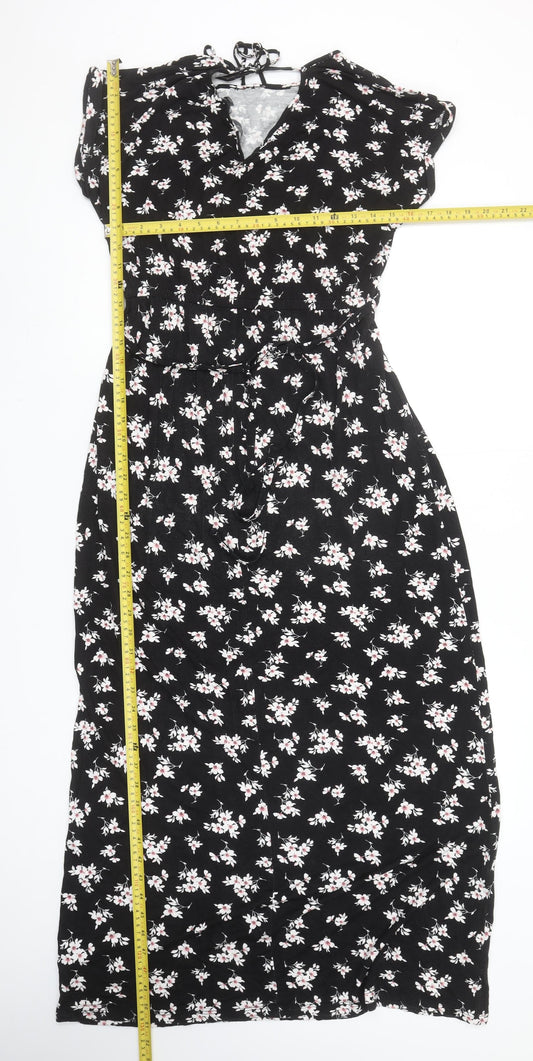 Dorothy Perkins Women’s Black Floral Maxi Dress Size 12