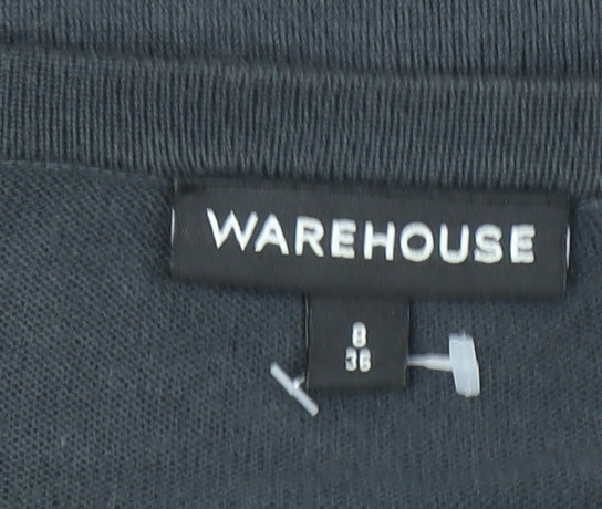 Womens UK Size 8 Warehouse Black Cardigan Jumper