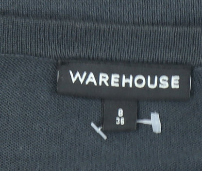 Womens UK Size 8 Warehouse Black Cardigan Jumper