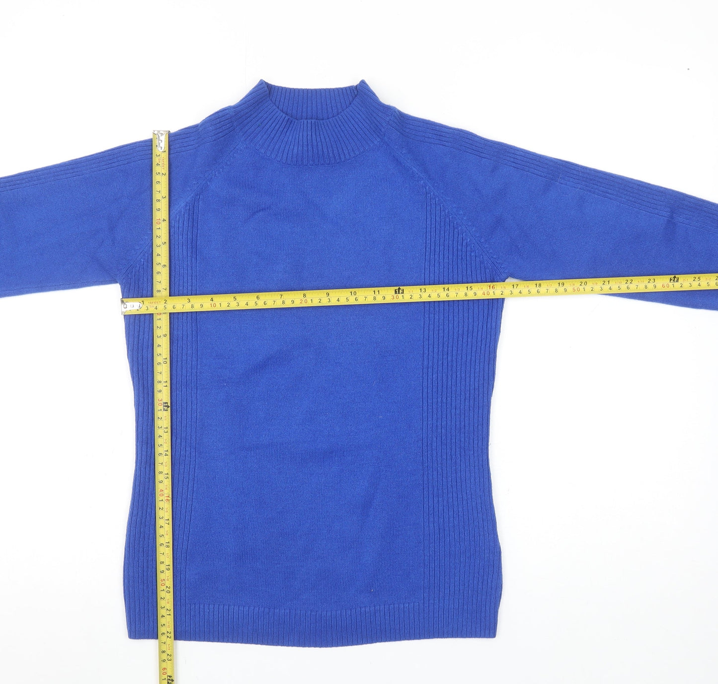 Womens UK Size S BASSINI Blue Pullover Jumper