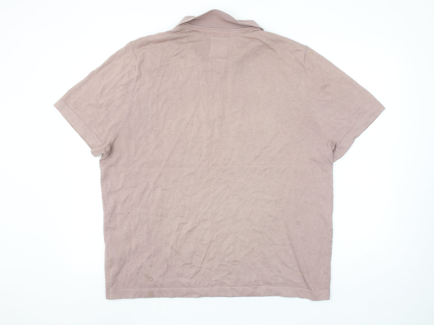 Hammond & Co. Men's Beige Cotton Textured Polo Shirt XL