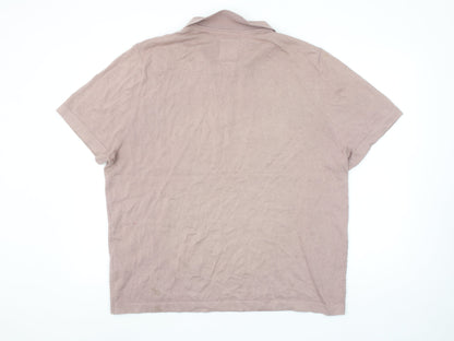 Hammond & Co. Men's Beige Cotton Textured Polo Shirt XL