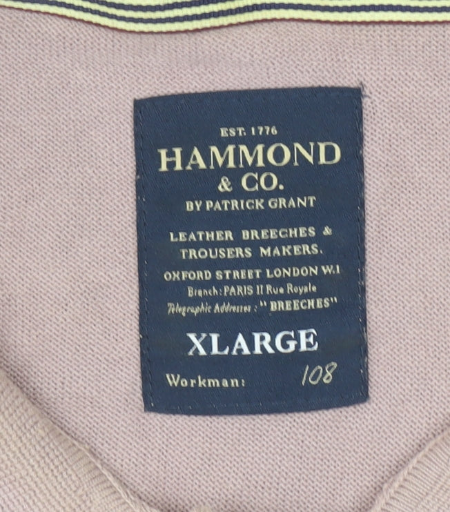 Hammond & Co. Men's Beige Cotton Textured Polo Shirt XL