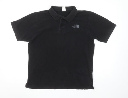 The North Face Men's Black Cotton Polo Shirt Size M Regular Fit