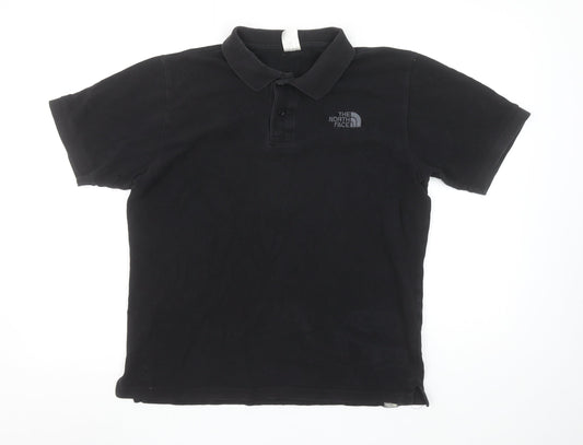 The North Face Men's Black Cotton Polo Shirt Size M Regular Fit