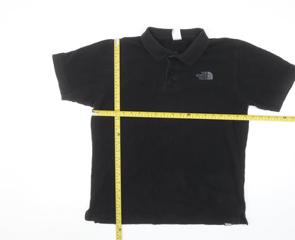 The North Face Men's Black Cotton Polo Shirt Size M Regular Fit