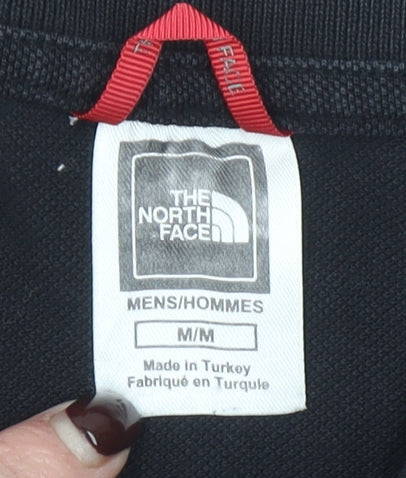 The North Face Men's Black Cotton Polo Shirt Size M Regular Fit
