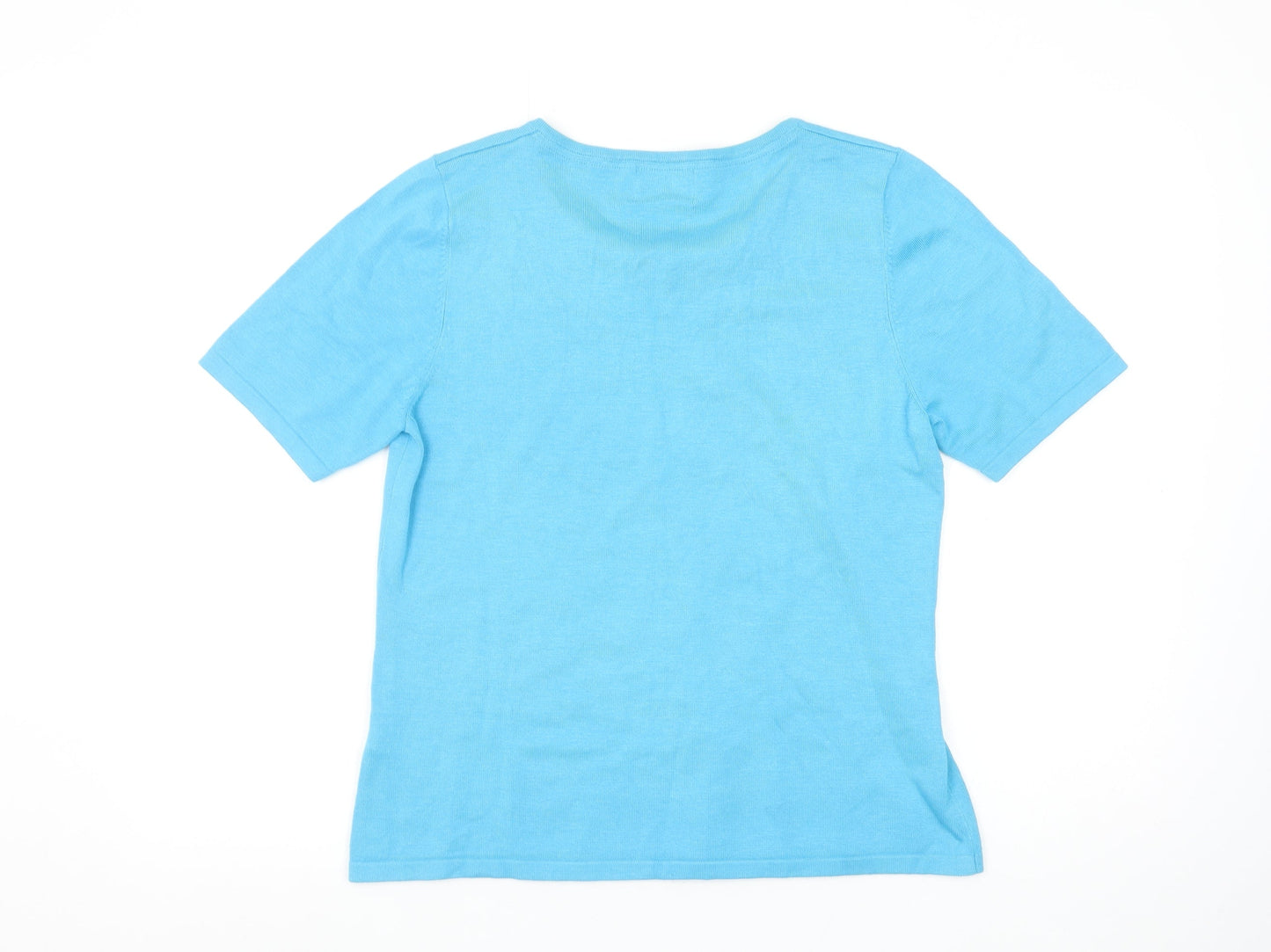 Womens UK Size L Jumper Blue Basic T-Shirt