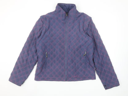 Joules Women’s Blue Quilted Jacket Size L Casual Zip Lightweight Outerwear