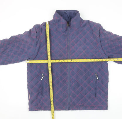 Joules Women’s Blue Quilted Jacket Size L Casual Zip Lightweight Outerwear