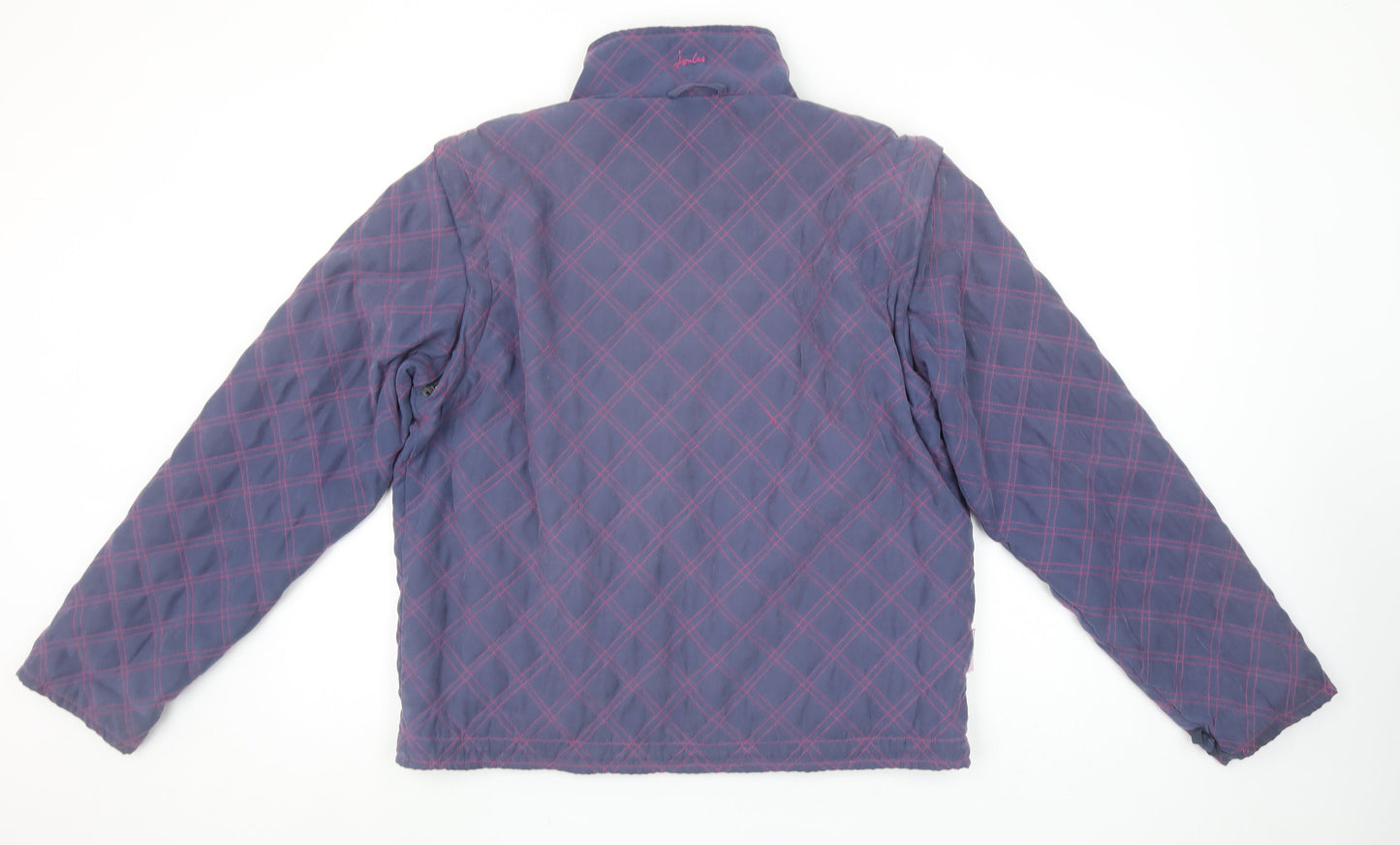 Joules Women’s Blue Quilted Jacket Size L Casual Zip Lightweight Outerwear