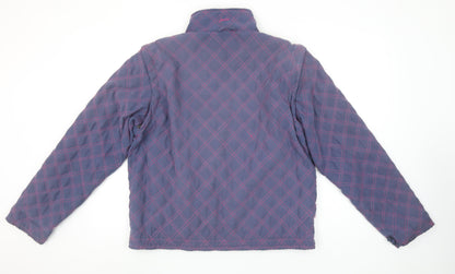 Joules Women’s Blue Quilted Jacket Size L Casual Zip Lightweight Outerwear