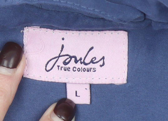 Joules Women’s Blue Quilted Jacket Size L Casual Zip Lightweight Outerwear