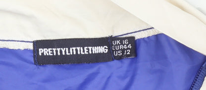 Womens UK Size 16 PRETTYLITTLETHING Blue Windbreaker Coat