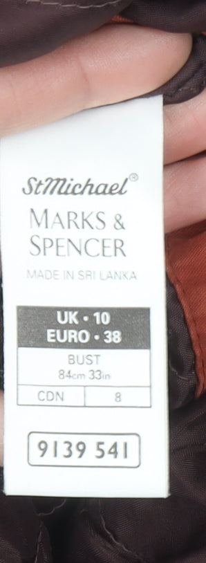 Womens UK Size 10 Marks and Spencer Brown Parka Coat