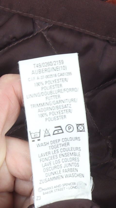 Womens UK Size 10 Marks and Spencer Brown Parka Coat