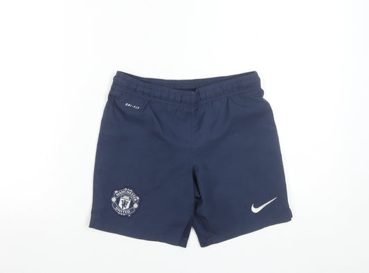 Nike Boys Navy Manchester United Dri-FIT Athletic Shorts Size 8-10 Years