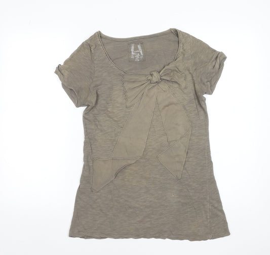 Womens UK Size M Zara Brown Basic T-Shirt