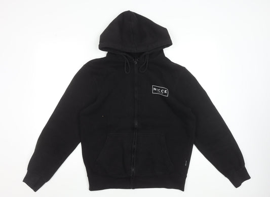 Mens UK Size M NICCE Black Full Zip Hoodie