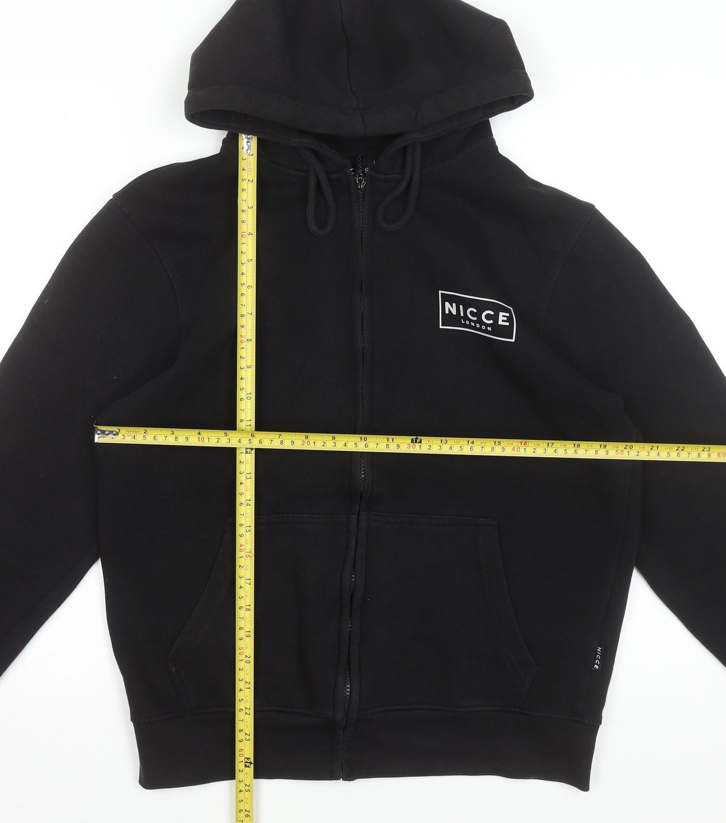 Mens UK Size M NICCE Black Full Zip Hoodie