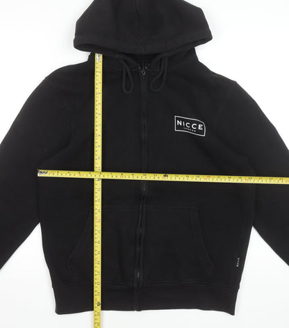 Mens UK Size M NICCE Black Full Zip Hoodie