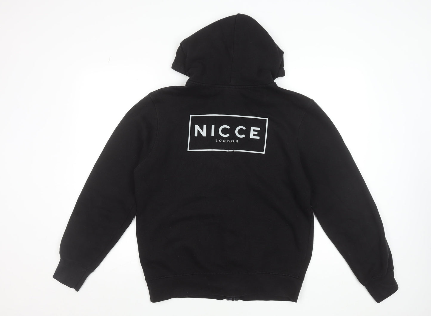 Mens UK Size M NICCE Black Full Zip Hoodie