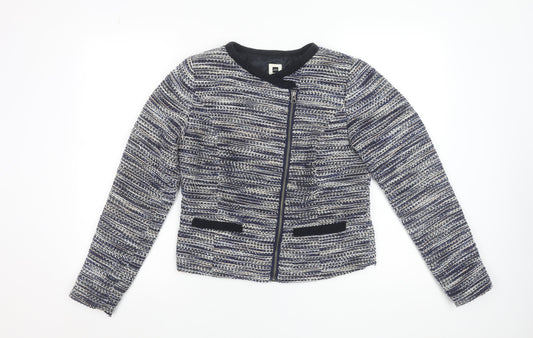 Womens UK Size 8 Jensen Blue Biker Coat