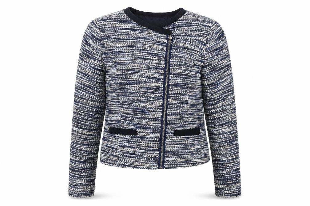Womens UK Size 8 Jensen Blue Biker Coat