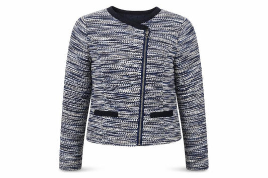 Womens UK Size 8 Jensen Blue Biker Coat