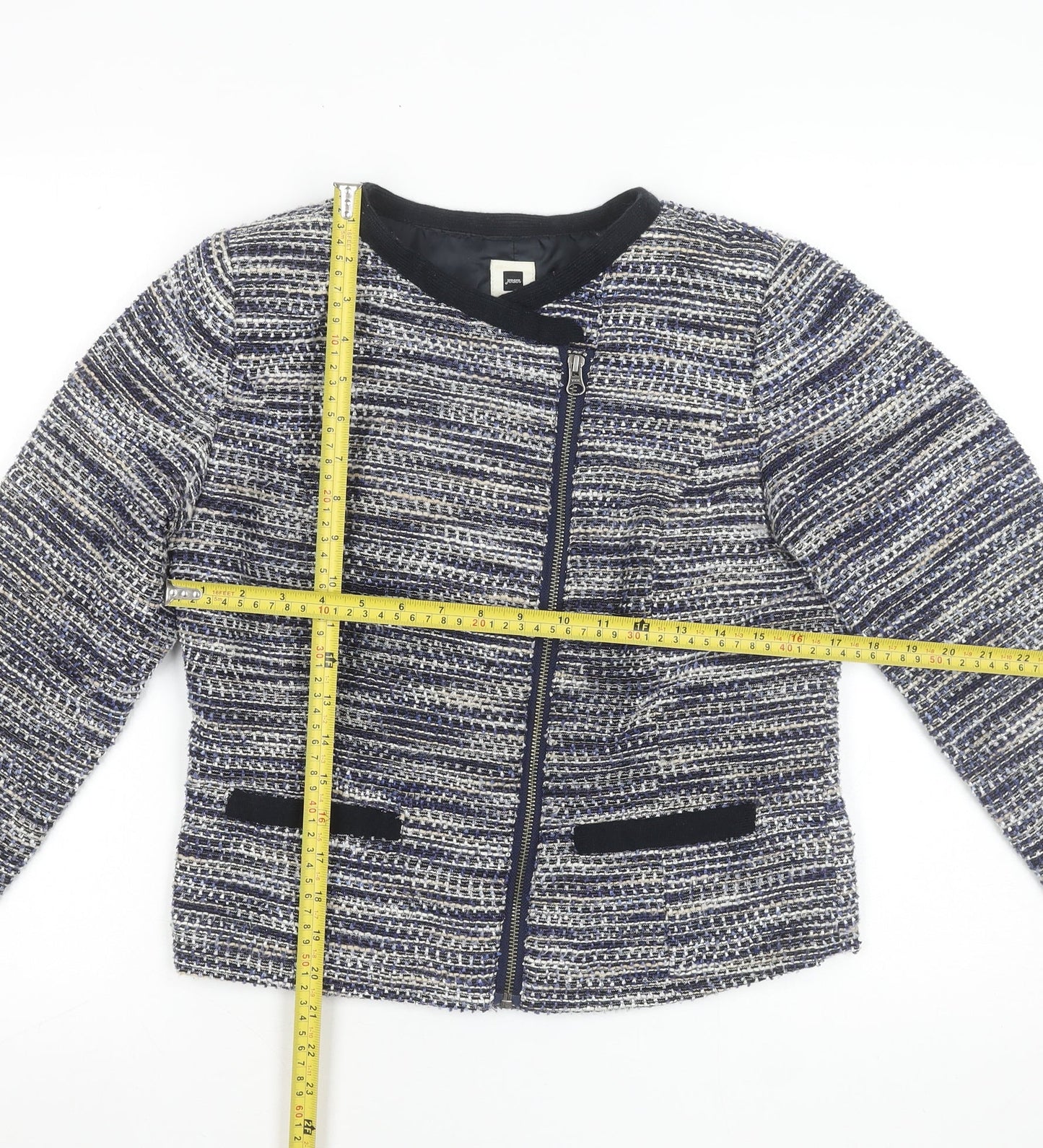 Womens UK Size 8 Jensen Blue Biker Coat