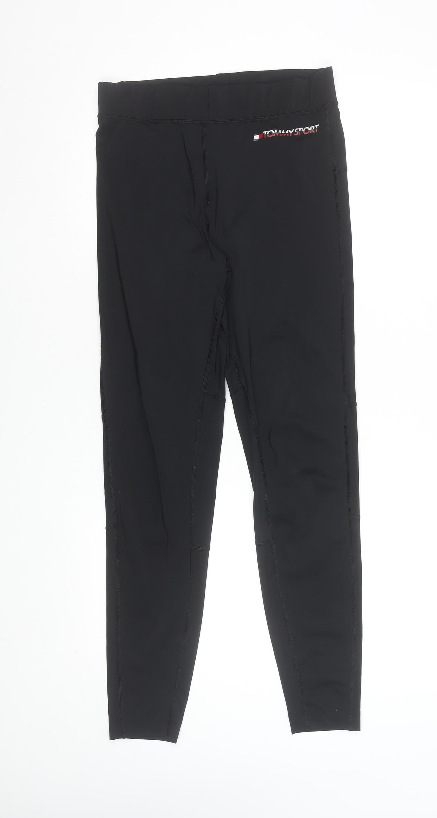 Womens UK Size S Tommy Sport Slim Fit Leggings Black Leggings