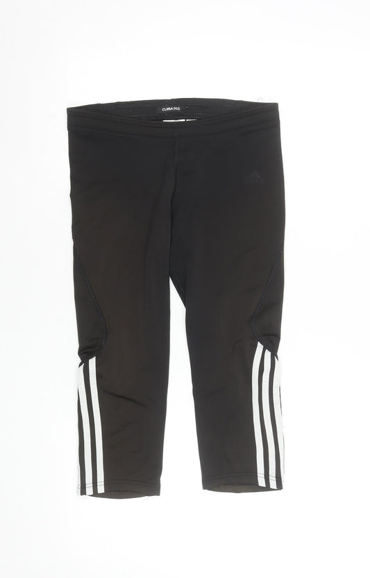 Womens UK Size 12 adidas Athletic Fit Capri Black Leggings