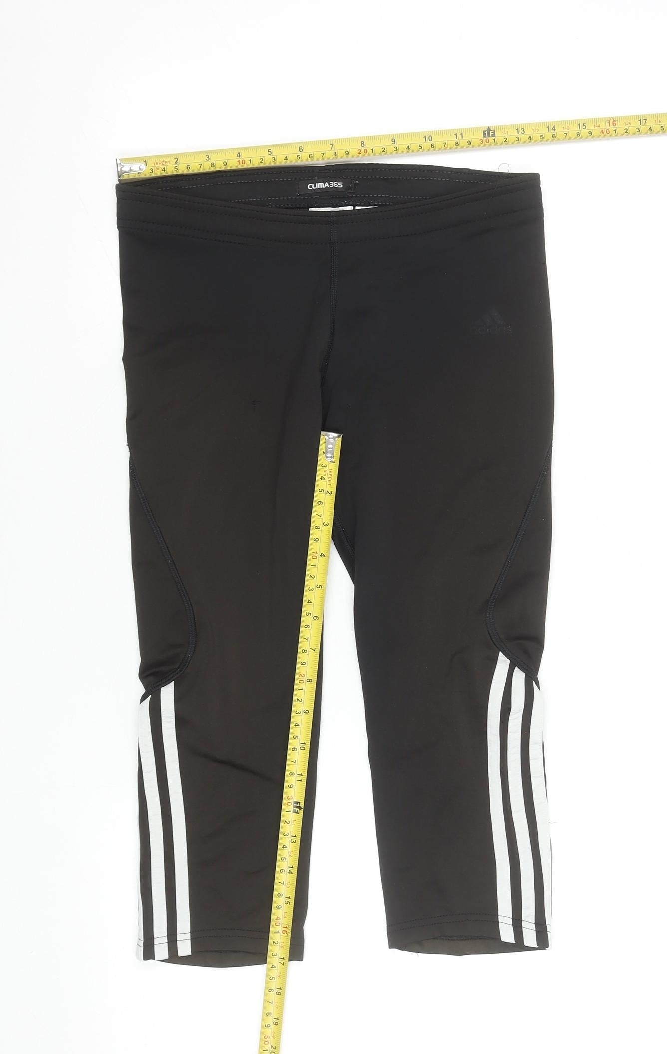Womens UK Size 12 adidas Athletic Fit Capri Black Leggings