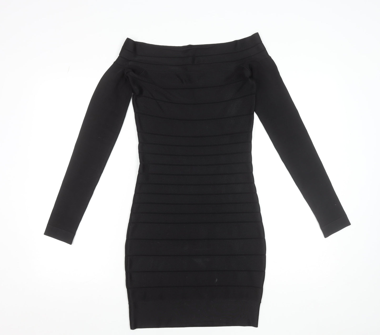 French Connection Women's Black Size 8 Off Shoulder Bodycon Dress