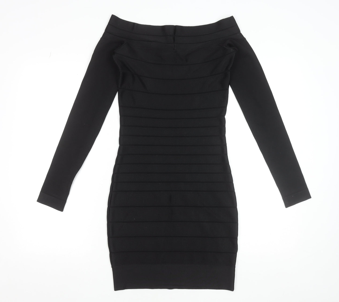 French Connection Women's Black Size 8 Off Shoulder Bodycon Dress