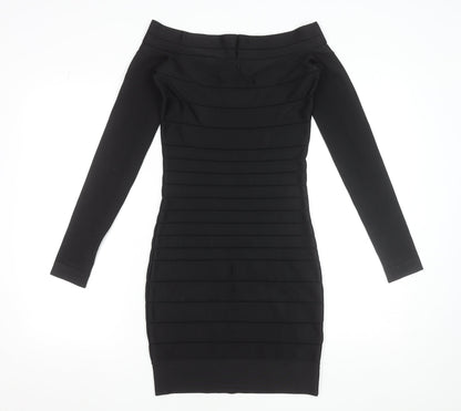 French Connection Women's Black Size 8 Off Shoulder Bodycon Dress