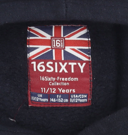 Boys UK Size 11-12 Years 16Sixty Blue Pullover Hoodie
