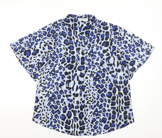 Womens UK Size 10 Gallery Blue Basic Blouse