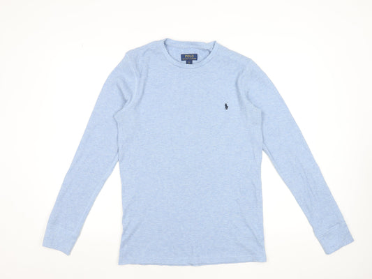 Ralph Lauren Men's Blue Long Sleeve Cotton Blend T-Shirt Size L