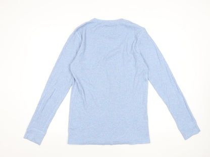 Ralph Lauren Men's Blue Long Sleeve Cotton Blend T-Shirt Size L