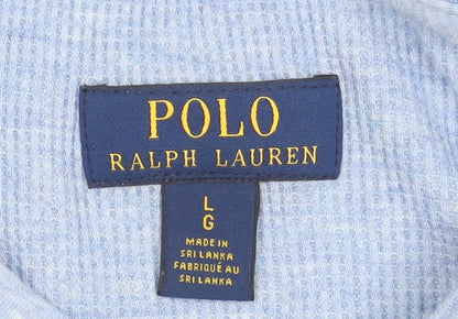 Ralph Lauren Men's Blue Long Sleeve Cotton Blend T-Shirt Size L