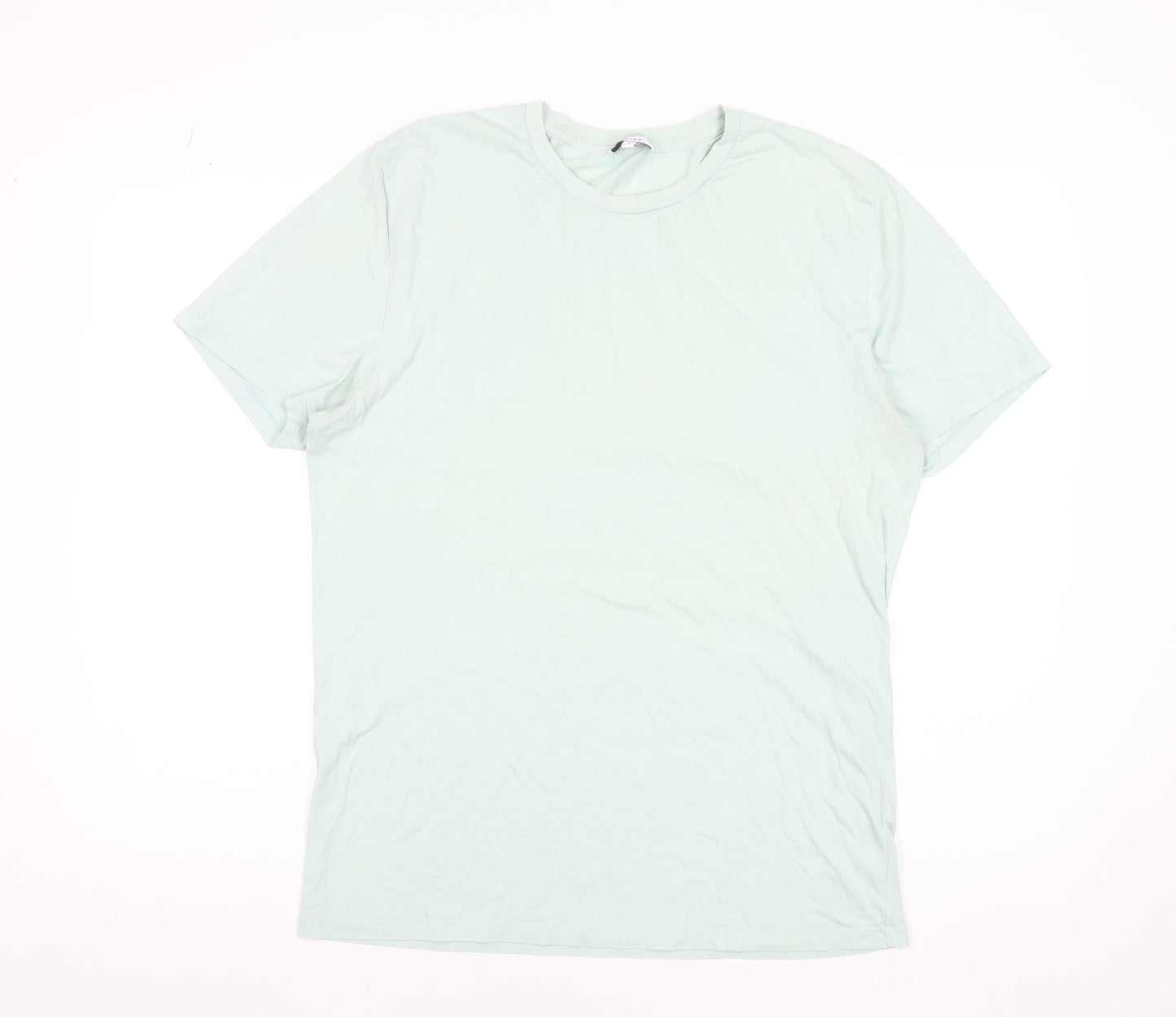 Reiss Men's Green Cotton Crew Neck Short Sleeve T-Shirt Size L