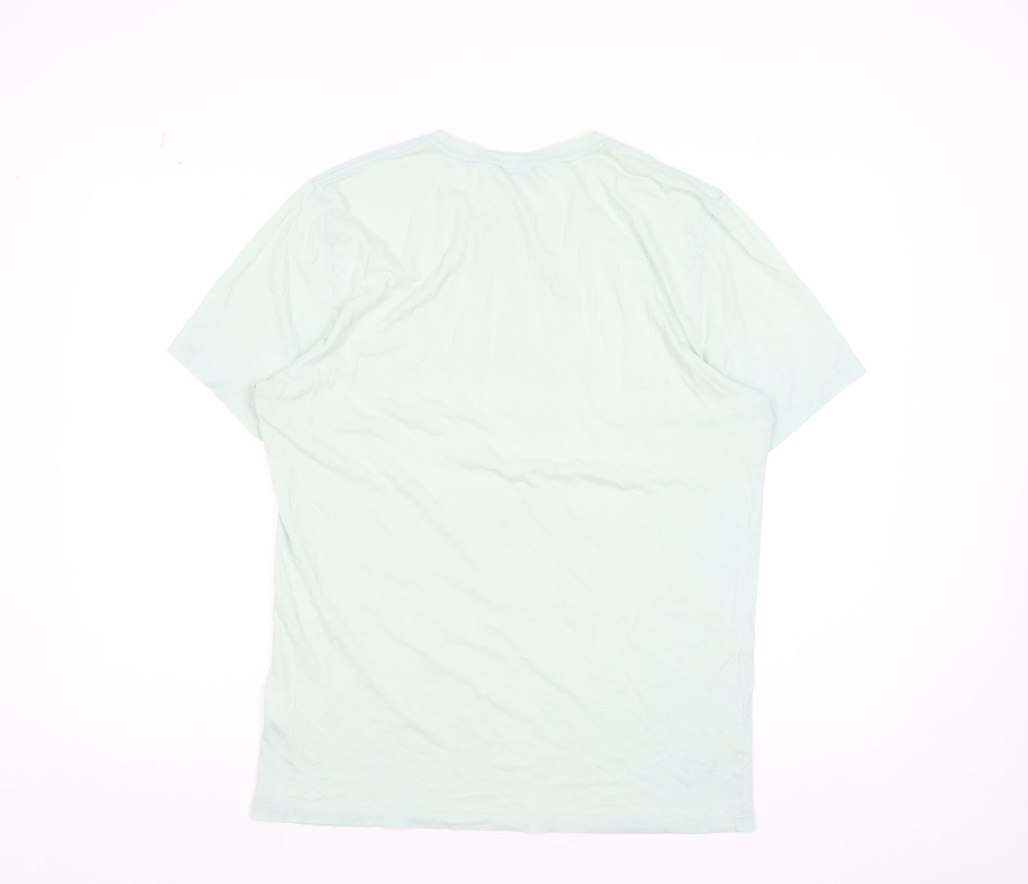 Reiss Men's Green Cotton Crew Neck Short Sleeve T-Shirt Size L