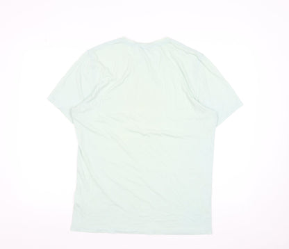 Reiss Men's Green Cotton Crew Neck Short Sleeve T-Shirt Size L