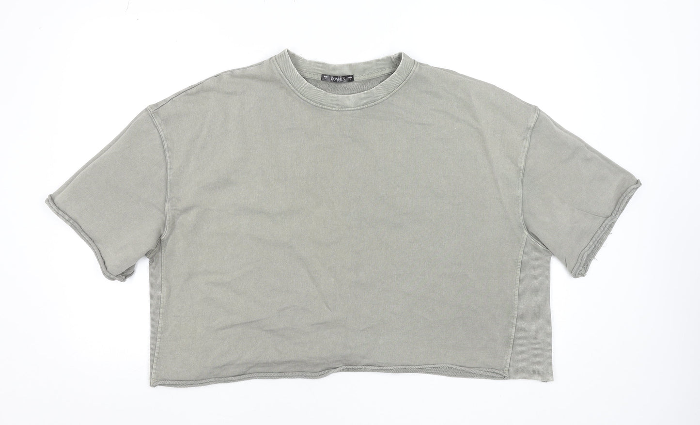 Dunnes Women Grey Cotton Cropped Pullover Sweatshirt L