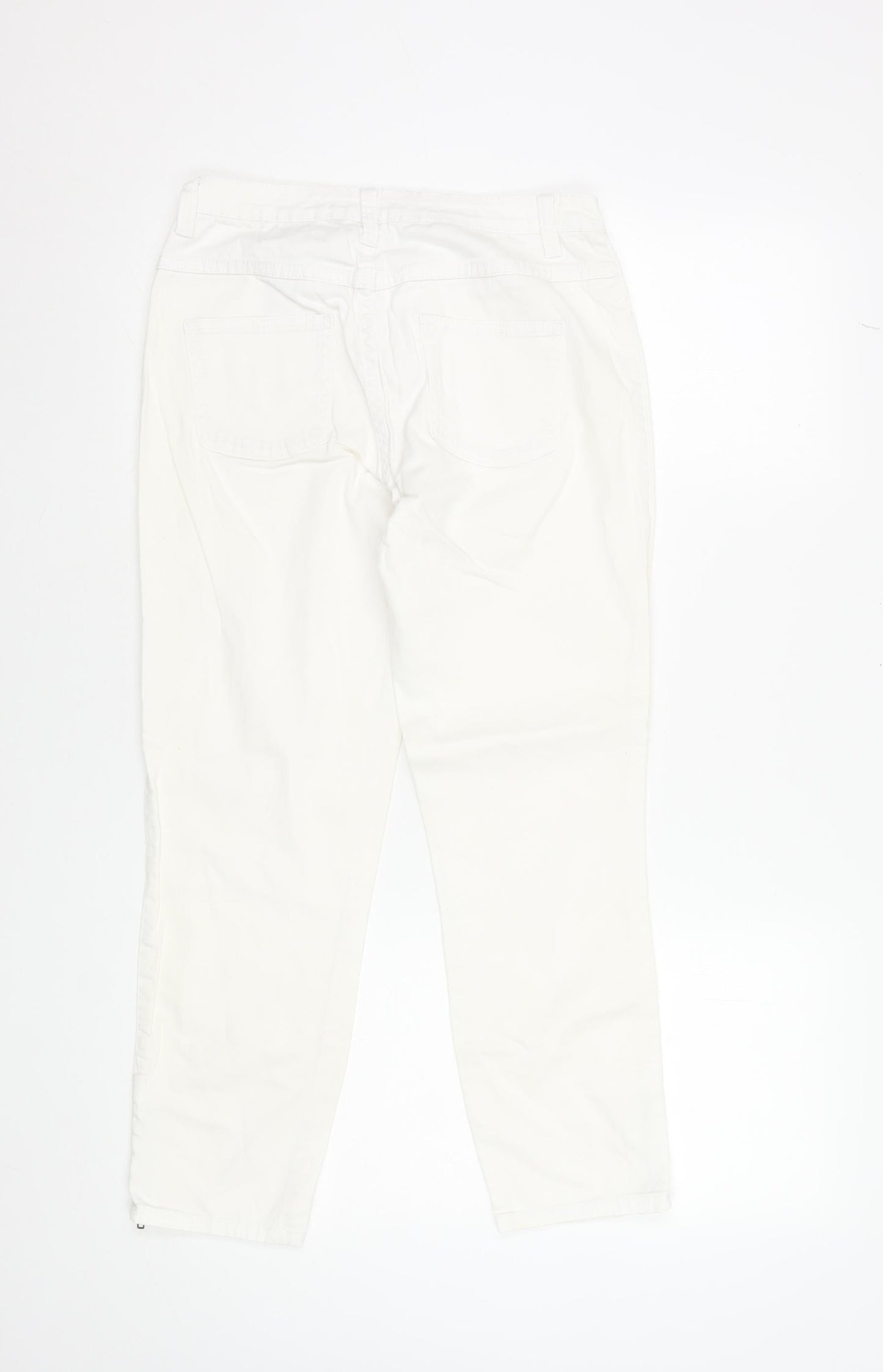 Womens UK Size M VILA Slim Fit Ankle White Jeans