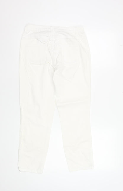 Womens UK Size M VILA Slim Fit Ankle White Jeans