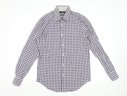 Mens UK Collar Size 15.5 Jeff Banks Smart Purple  Dress Shirt