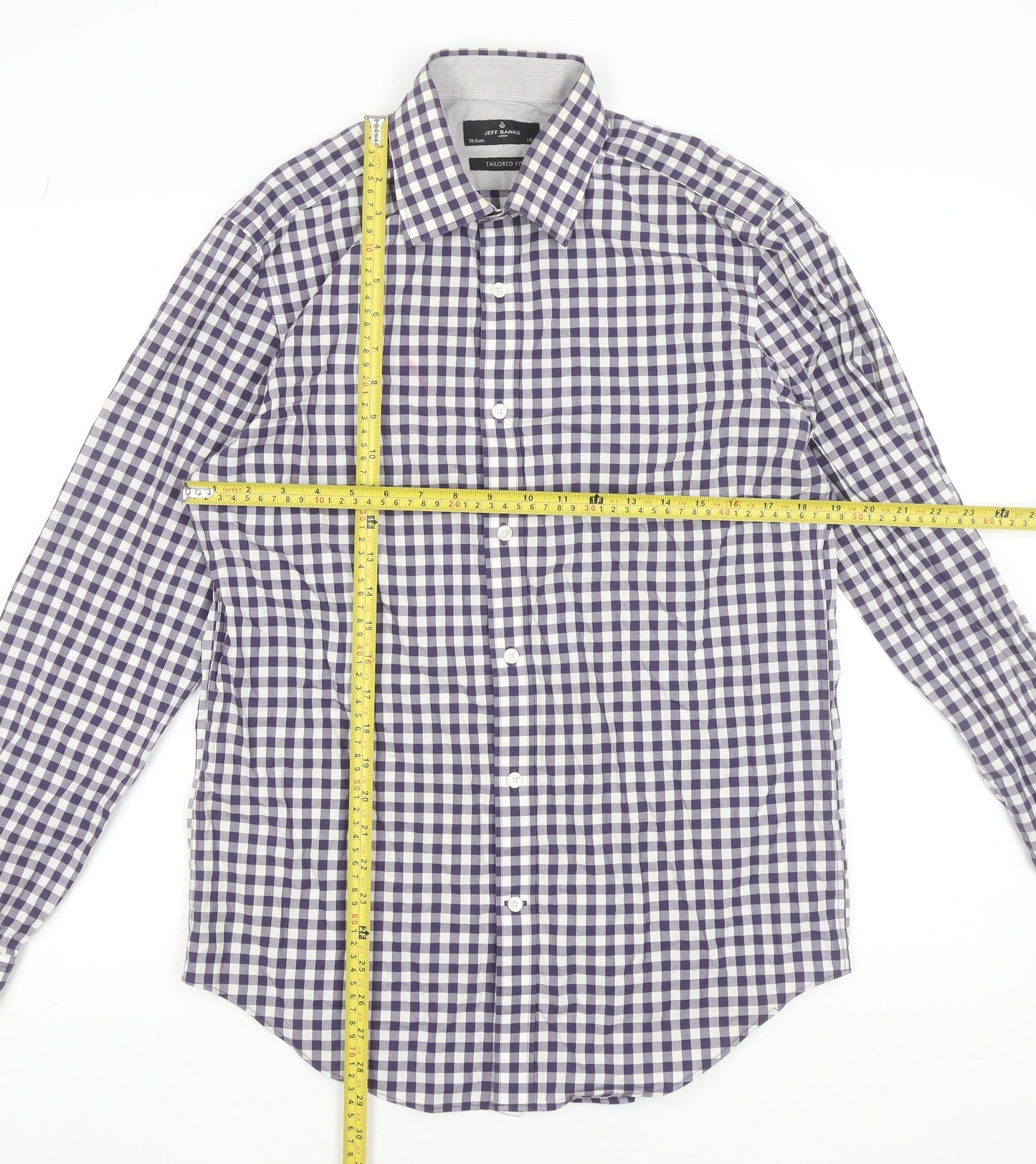 Mens UK Collar Size 15.5 Jeff Banks Smart Purple  Dress Shirt