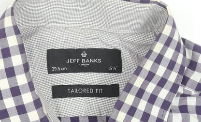 Mens UK Collar Size 15.5 Jeff Banks Smart Purple  Dress Shirt
